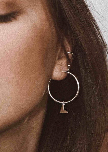 Love hoops silver auskarai