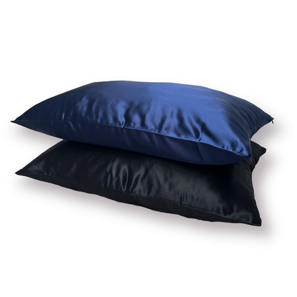 Mėlynos spalvos šilkinis pagalvės užvalkalas