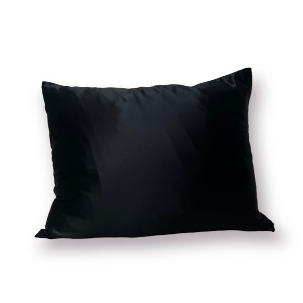 Juodos spalvos šilkinis pagalvės užvalkalas