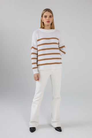 ‘ARIELLE’ white/camel megztinis