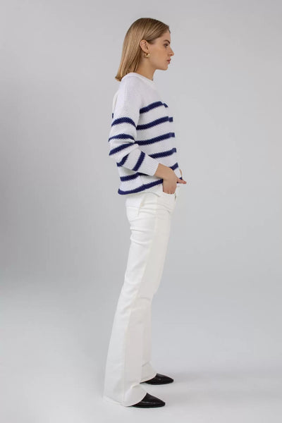 'ARIELLE’ white/dark blue megztinis