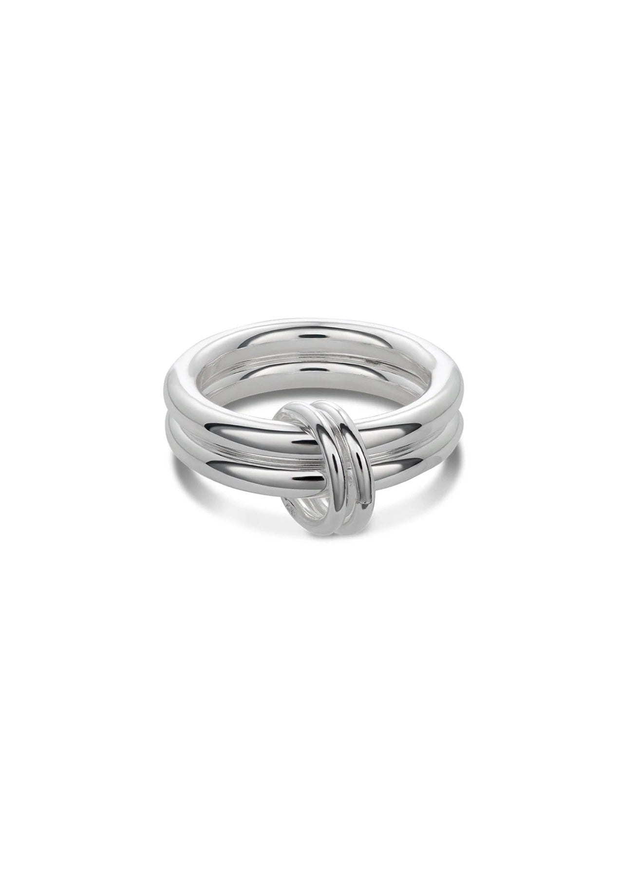 Double silver žiedas