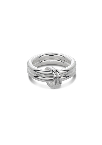 Double silver žiedas