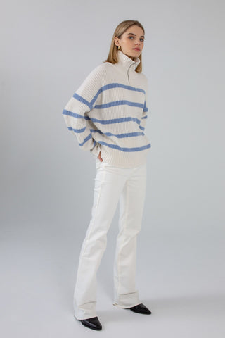 'MONIQUE’ white/ligt blue megztinis