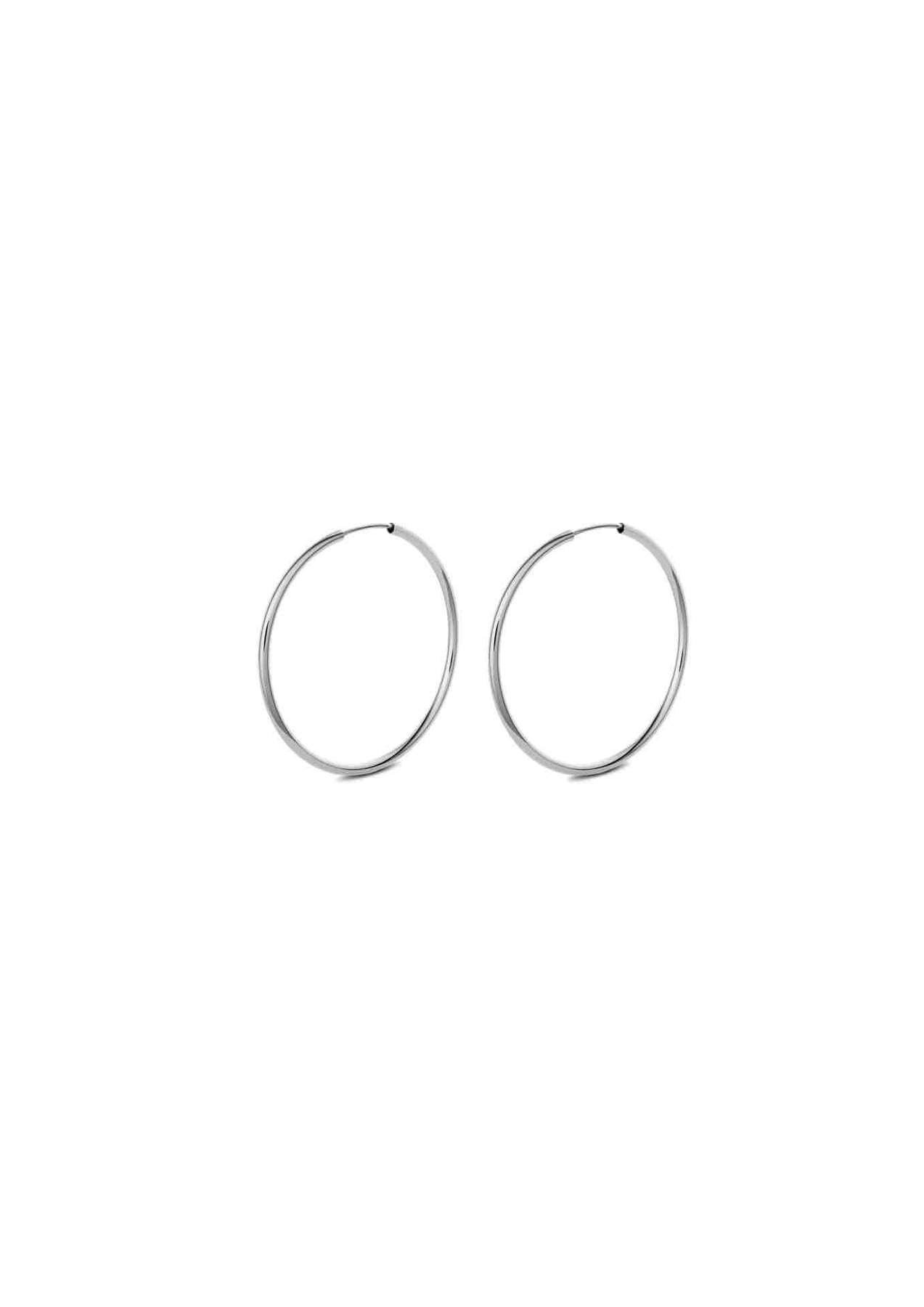 Nomad hoops silver auskarai, 40mm
