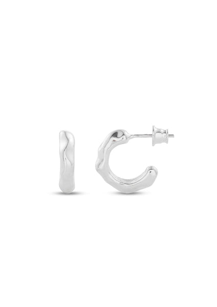 Vertex hoops mini silver auskarai